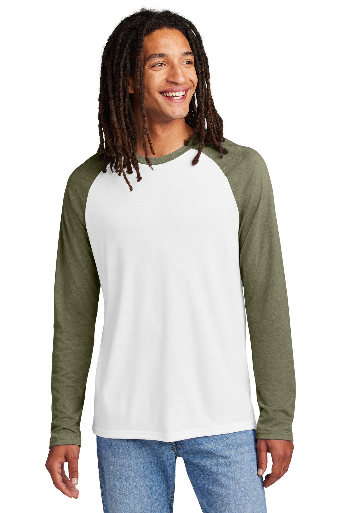 Allmade®Unisex Tri-Blend Long Sleeve Colorblock Raglan AL6009