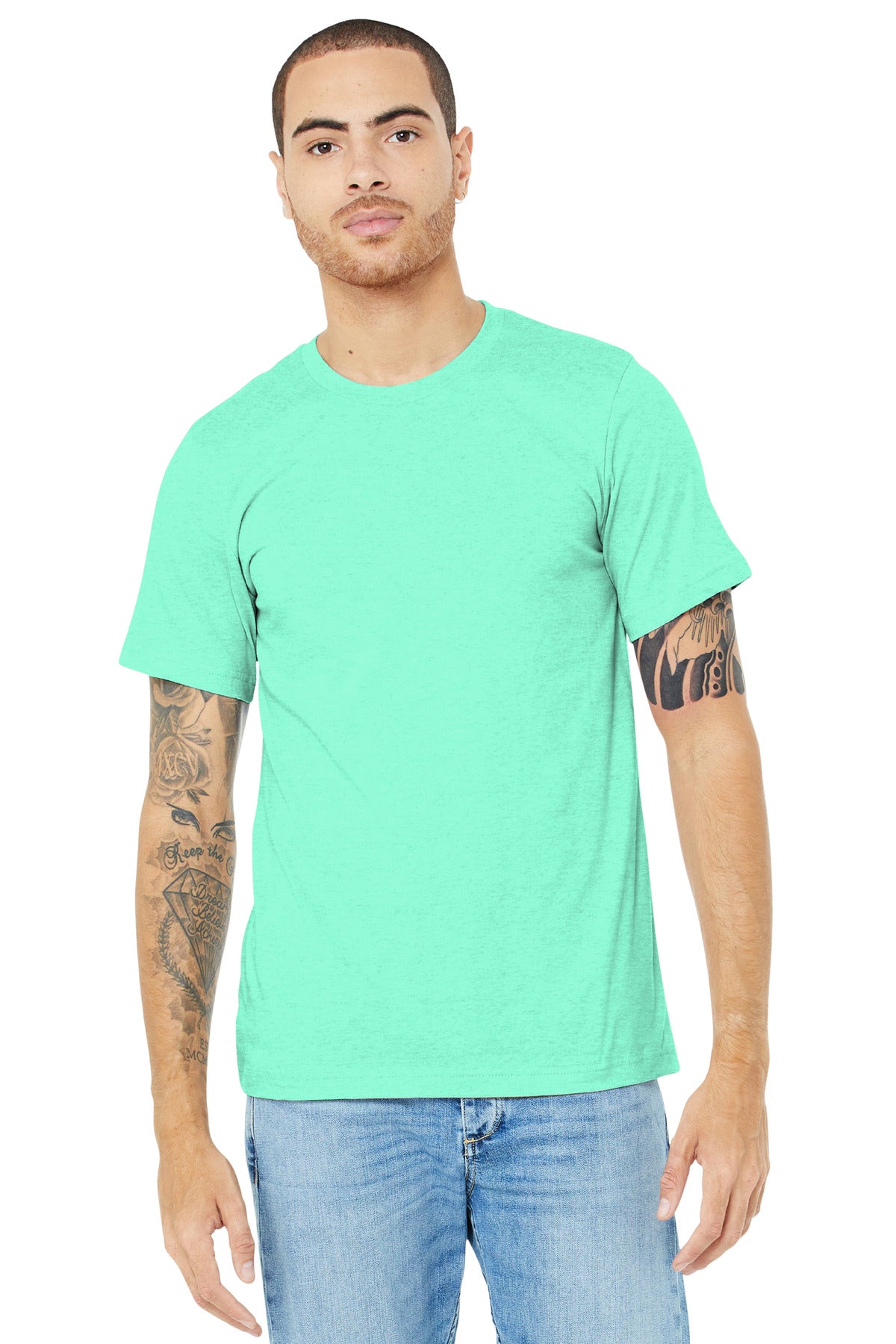 BELLA+CANVAS ? Unisex Heather CVC Short Sleeve Tee. BC3001CVC