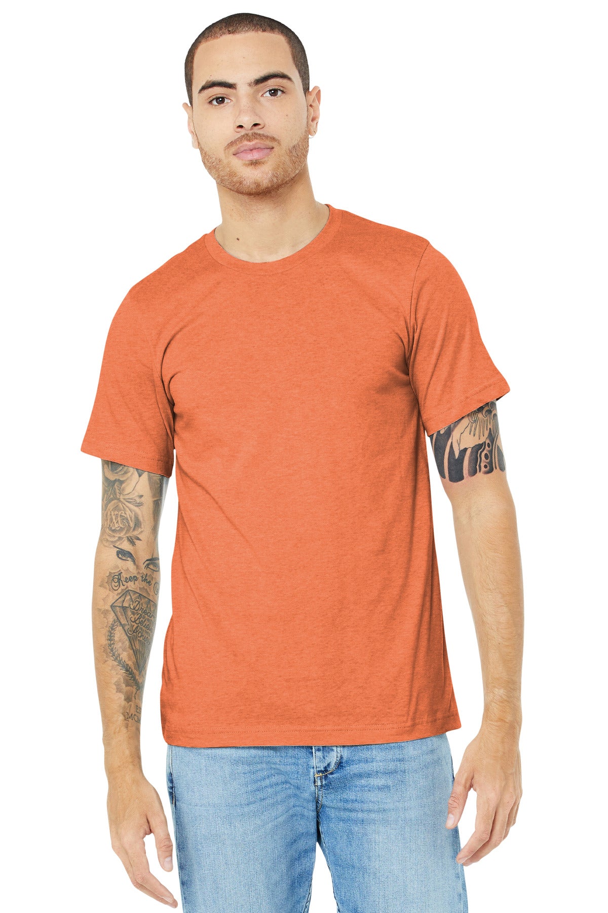 BELLA+CANVAS ? Unisex Heather CVC Short Sleeve Tee. BC3001CVC