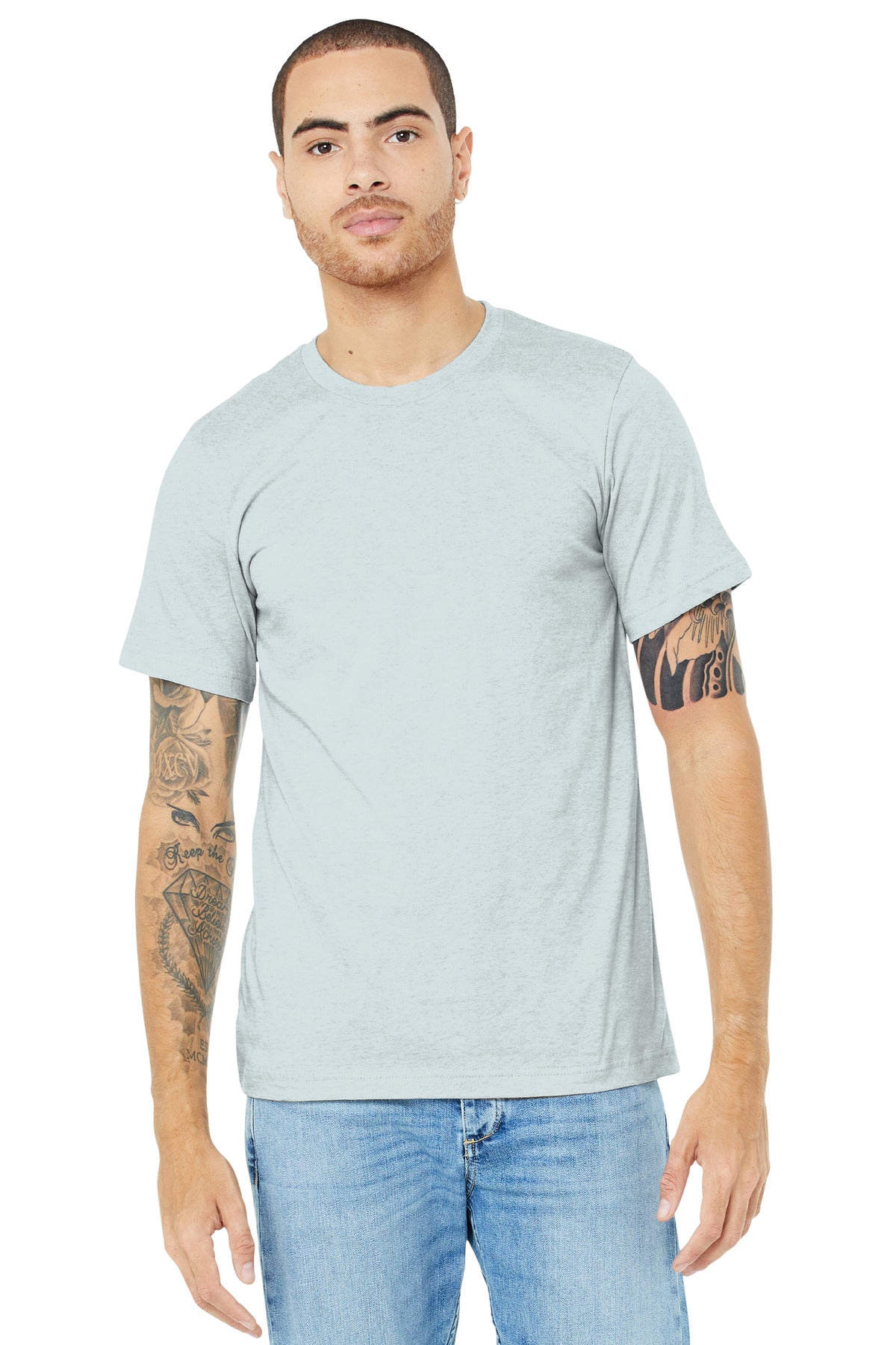 BELLA+CANVAS ? Unisex Heather CVC Short Sleeve Tee. BC3001CVC