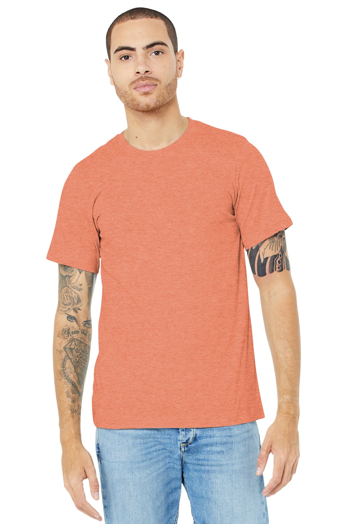 BELLA+CANVAS ? Unisex Heather CVC Short Sleeve Tee. BC3001CVC