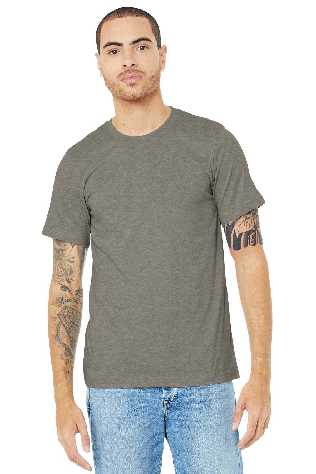 BELLA+CANVAS ? Unisex Heather CVC Short Sleeve Tee. BC3001CVC