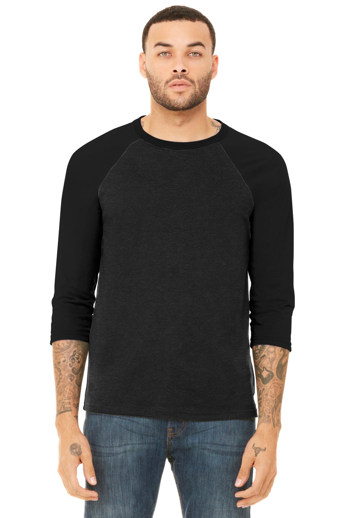 BELLA+CANVAS ? Unisex 3/4-Sleeve Baseball Tee. BC3200