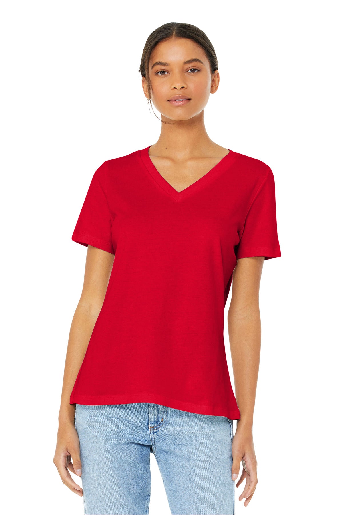 BELLA+CANVAS ? Women&#39;s Relaxed Jersey Short Sleeve V-Neck Tee. BC6405