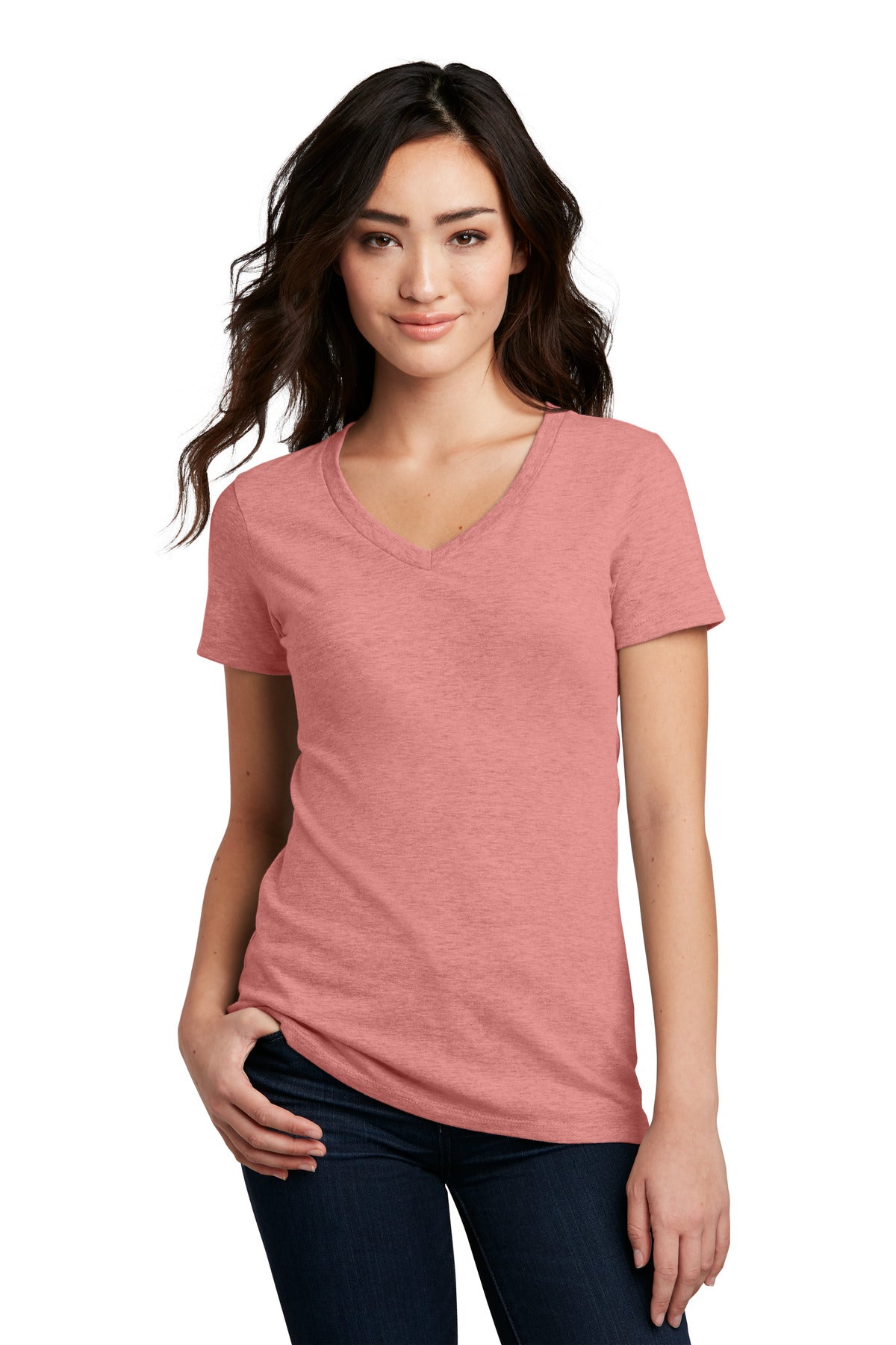 District® Women&#39;s Perfect Blend® CVC V-Neck Tee. DM1190L
