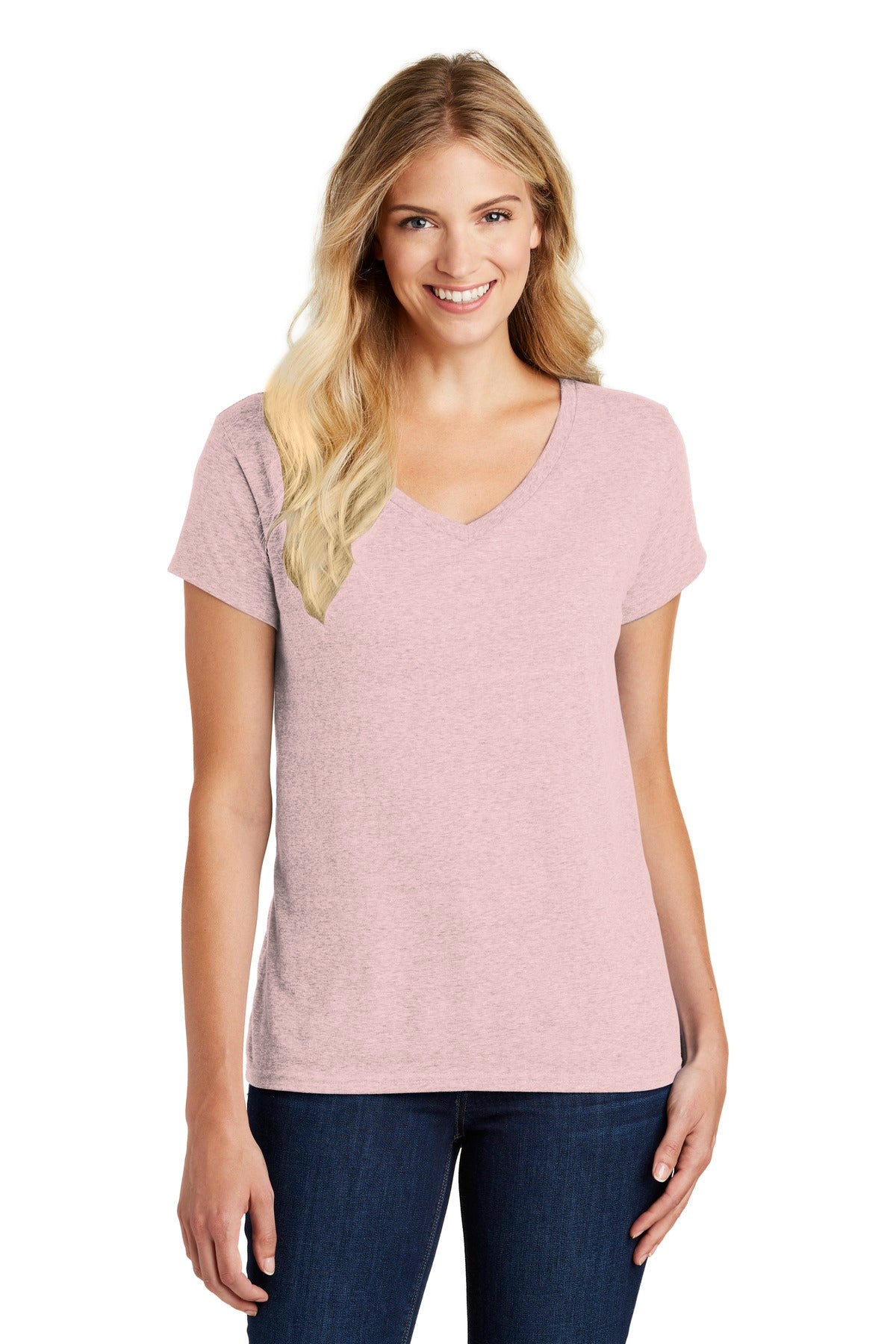 District® Women&#39;s Perfect Blend® CVC V-Neck Tee. DM1190L