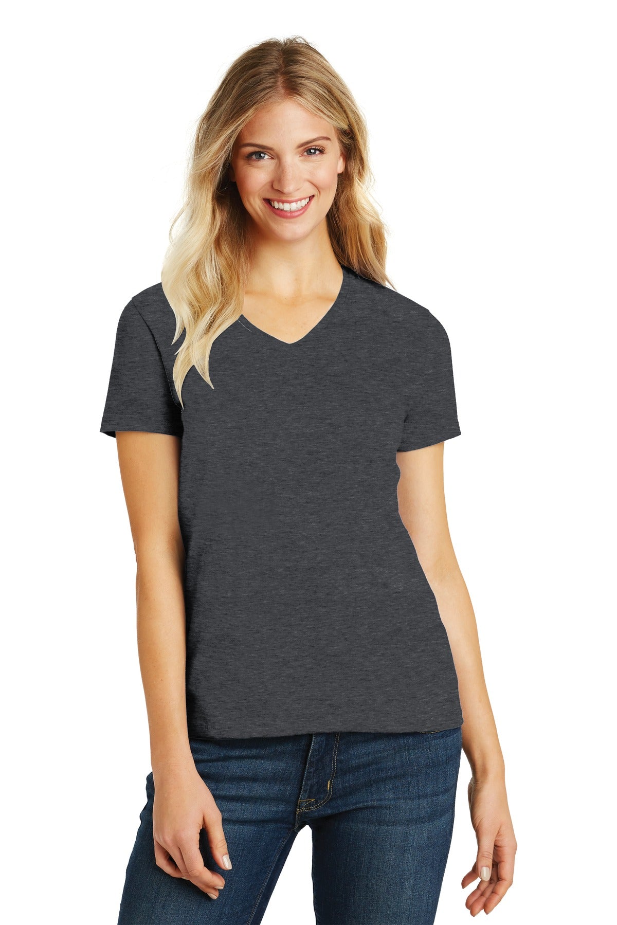 District® Women&#39;s Perfect Blend® CVC V-Neck Tee. DM1190L