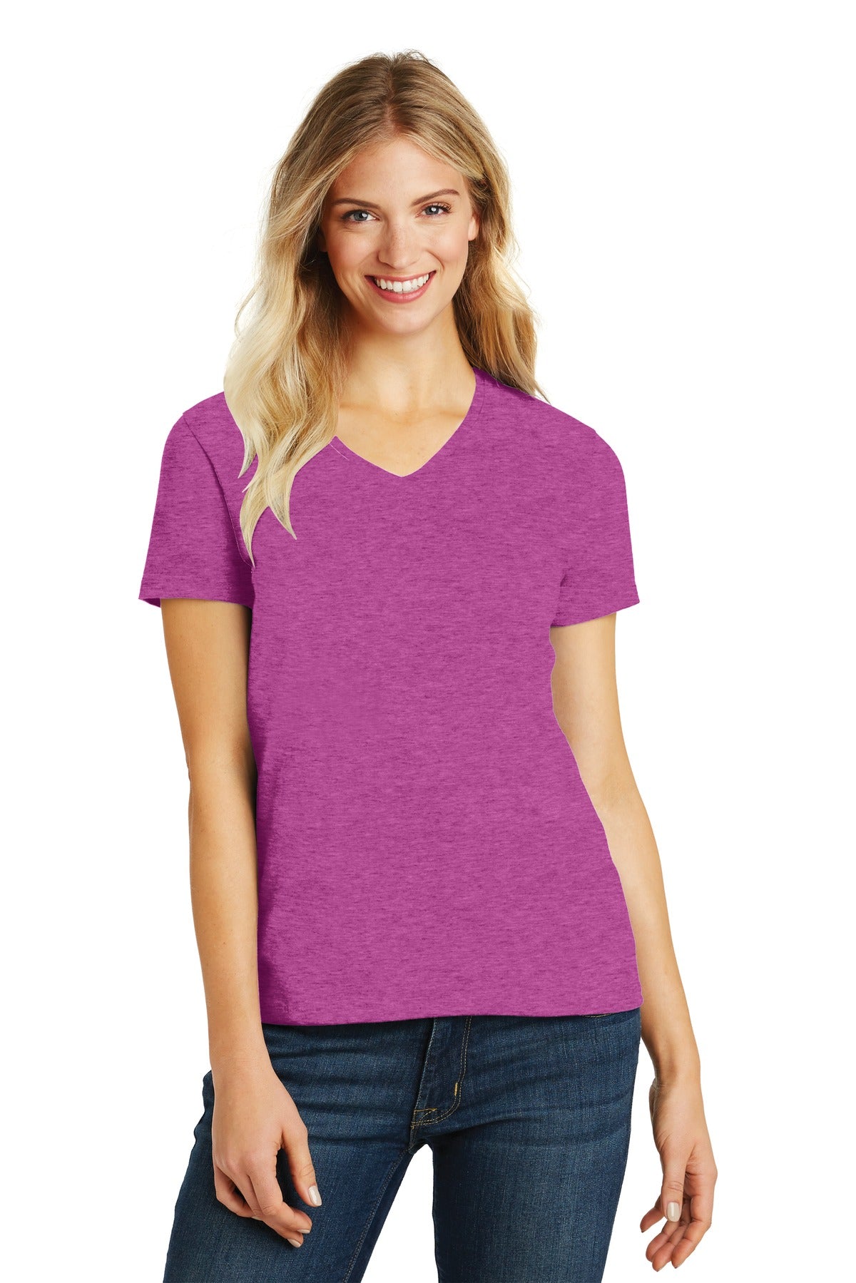 District® Women&#39;s Perfect Blend® CVC V-Neck Tee. DM1190L