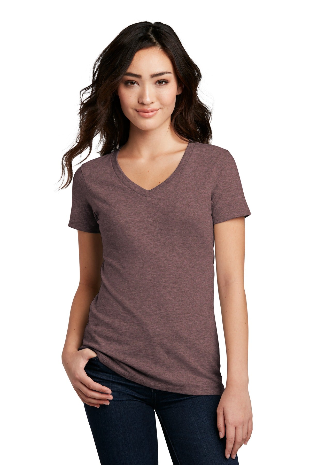 District® Women&#39;s Perfect Blend® CVC V-Neck Tee. DM1190L