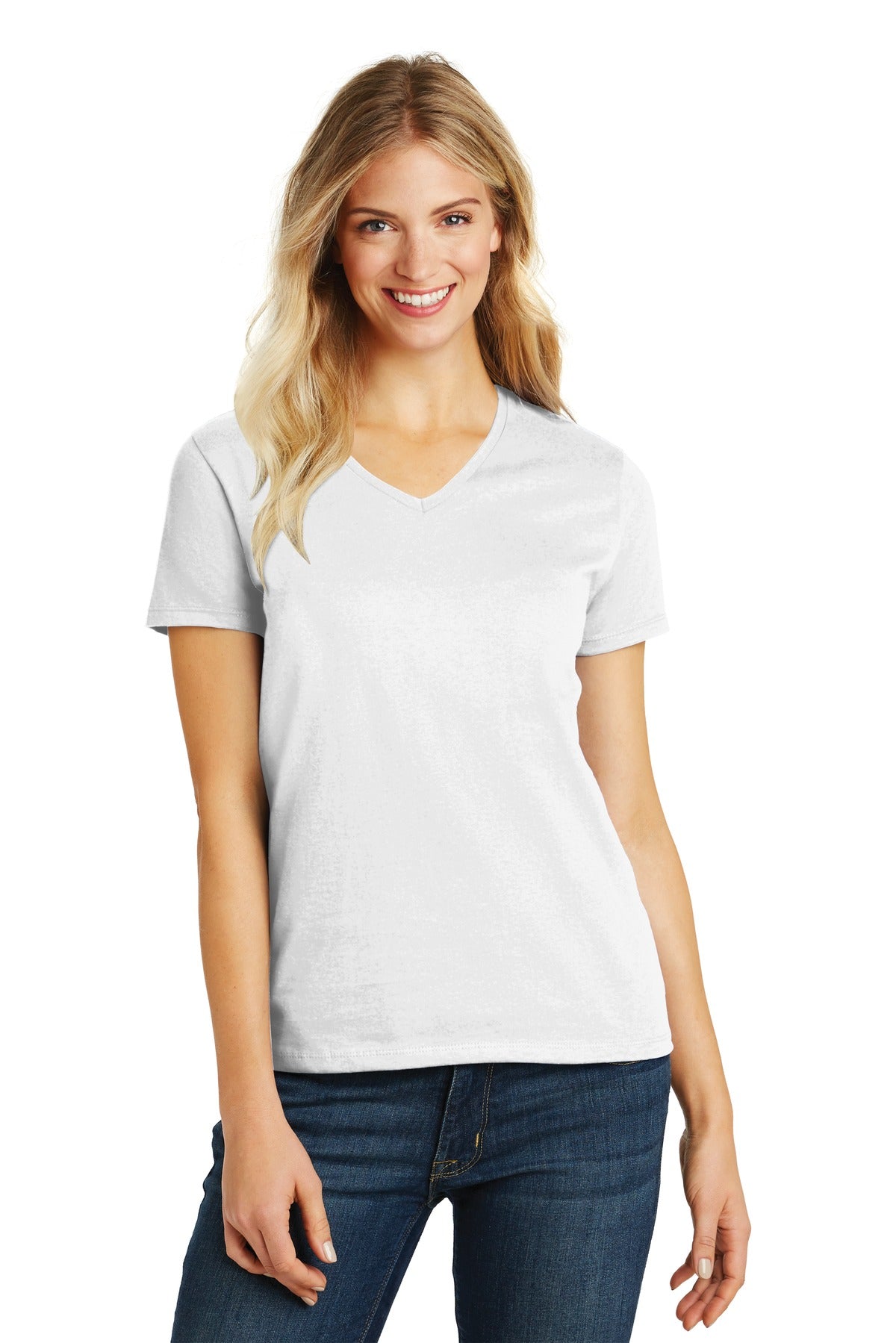 District® Women&#39;s Perfect Blend® CVC V-Neck Tee. DM1190L