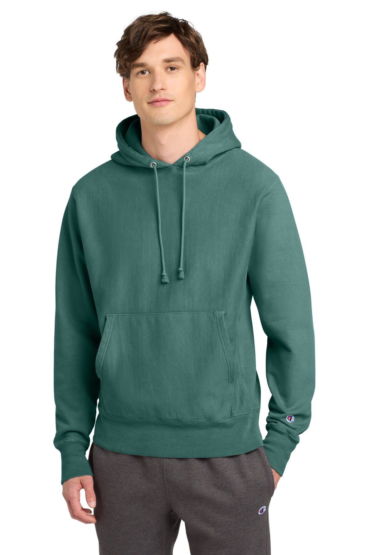 Champion® Reverse Weave® Garment-Dyed Hooded Sweatshirt. GDS101