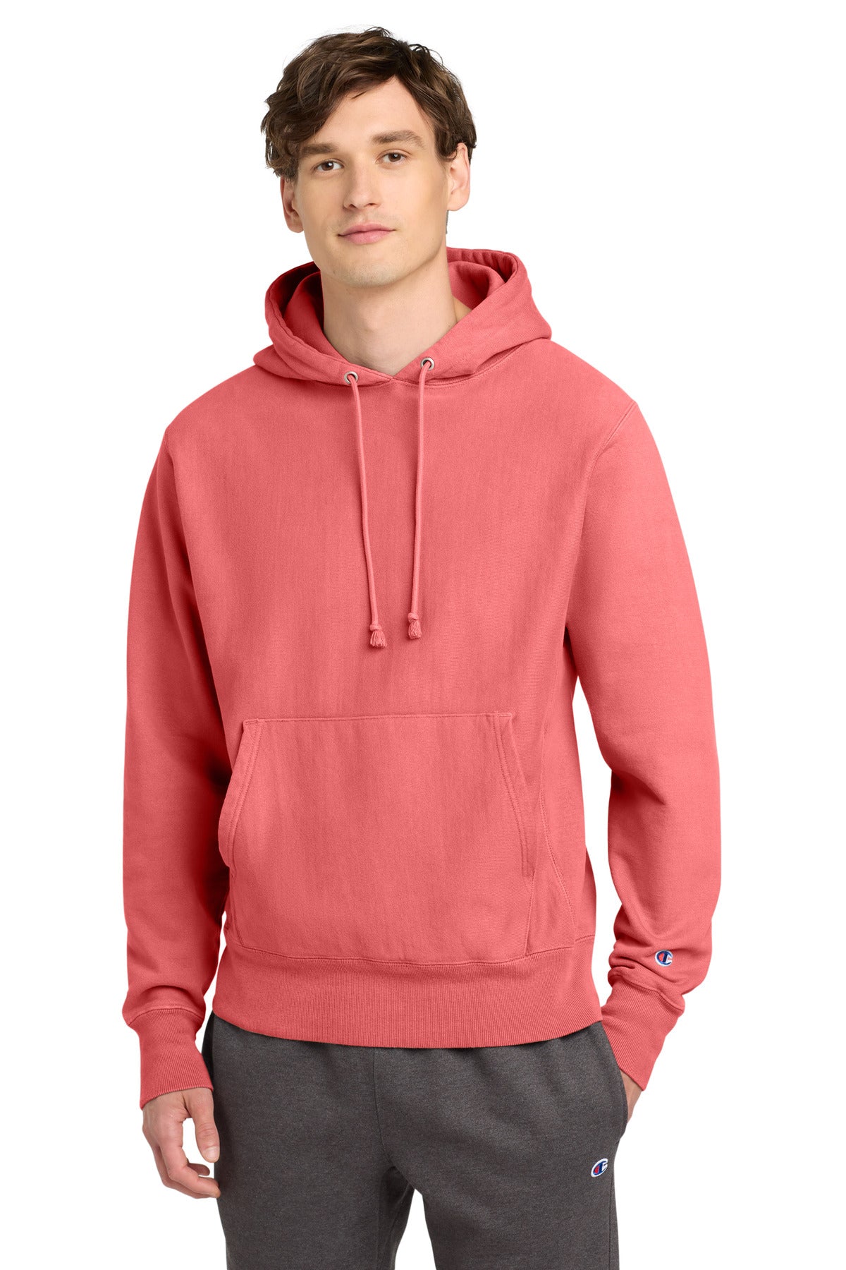 Champion® Reverse Weave® Garment-Dyed Hooded Sweatshirt. GDS101