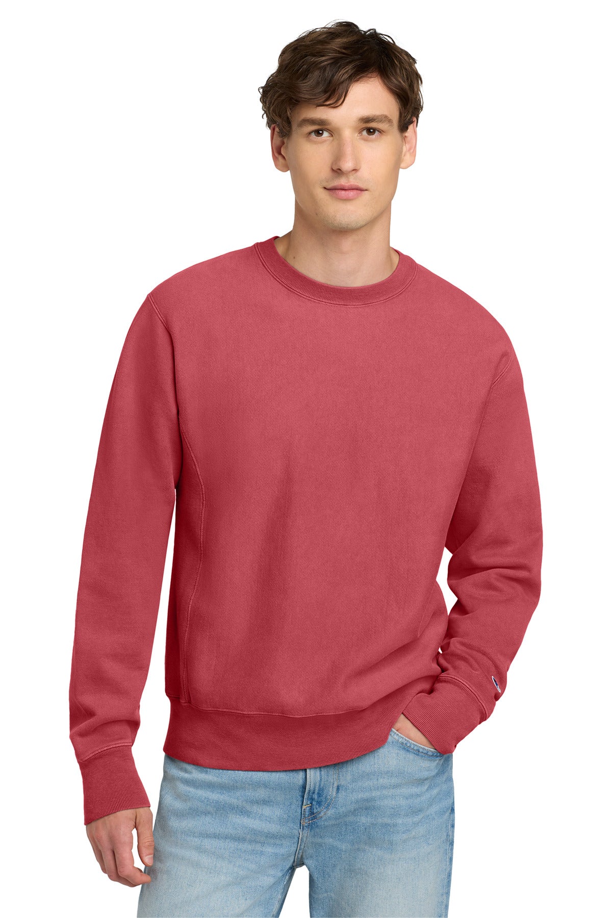 Champion® Reverse Weave® Garment-Dyed Crewneck Sweatshirt. GDS149