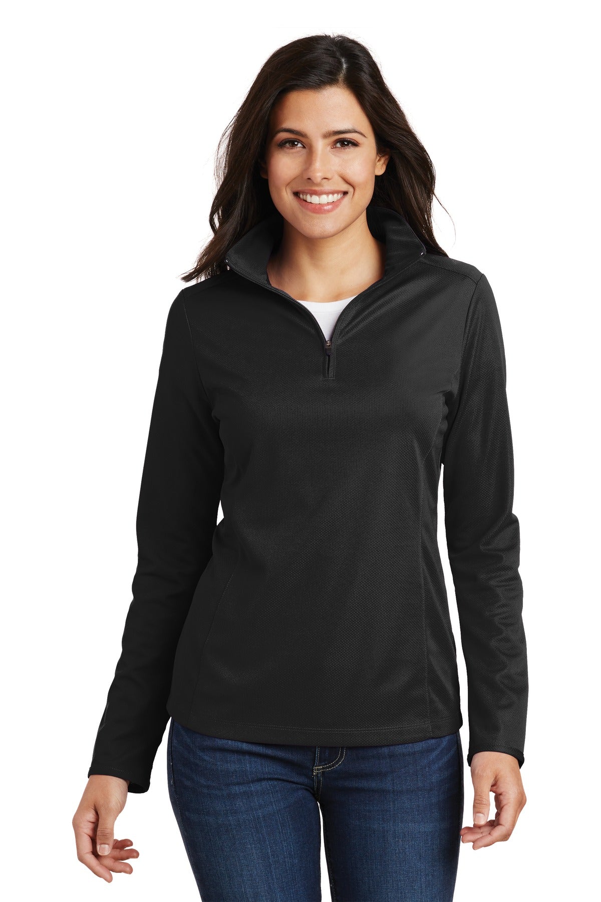 Port Authority® Women&#39;s Pinpoint Mesh 1/2-Zip . L806