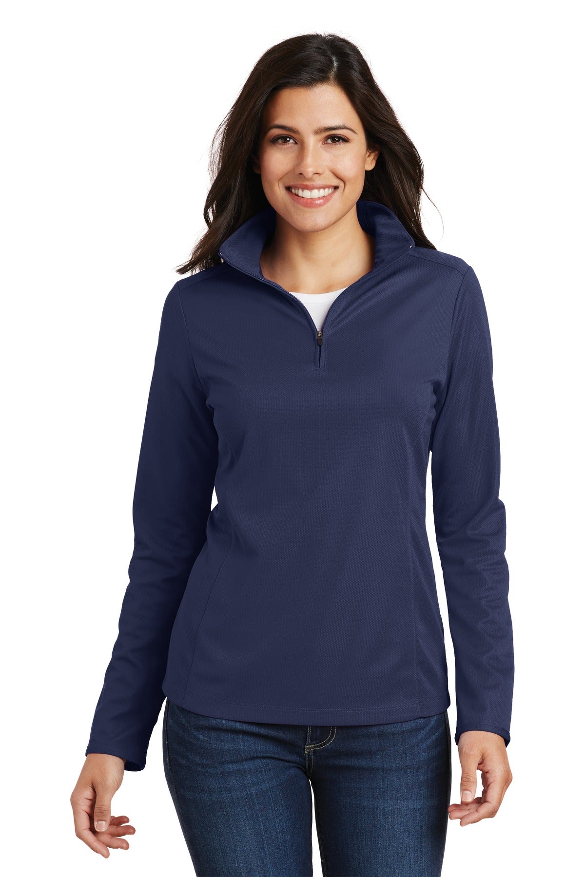 Port Authority® Women&#39;s Pinpoint Mesh 1/2-Zip . L806