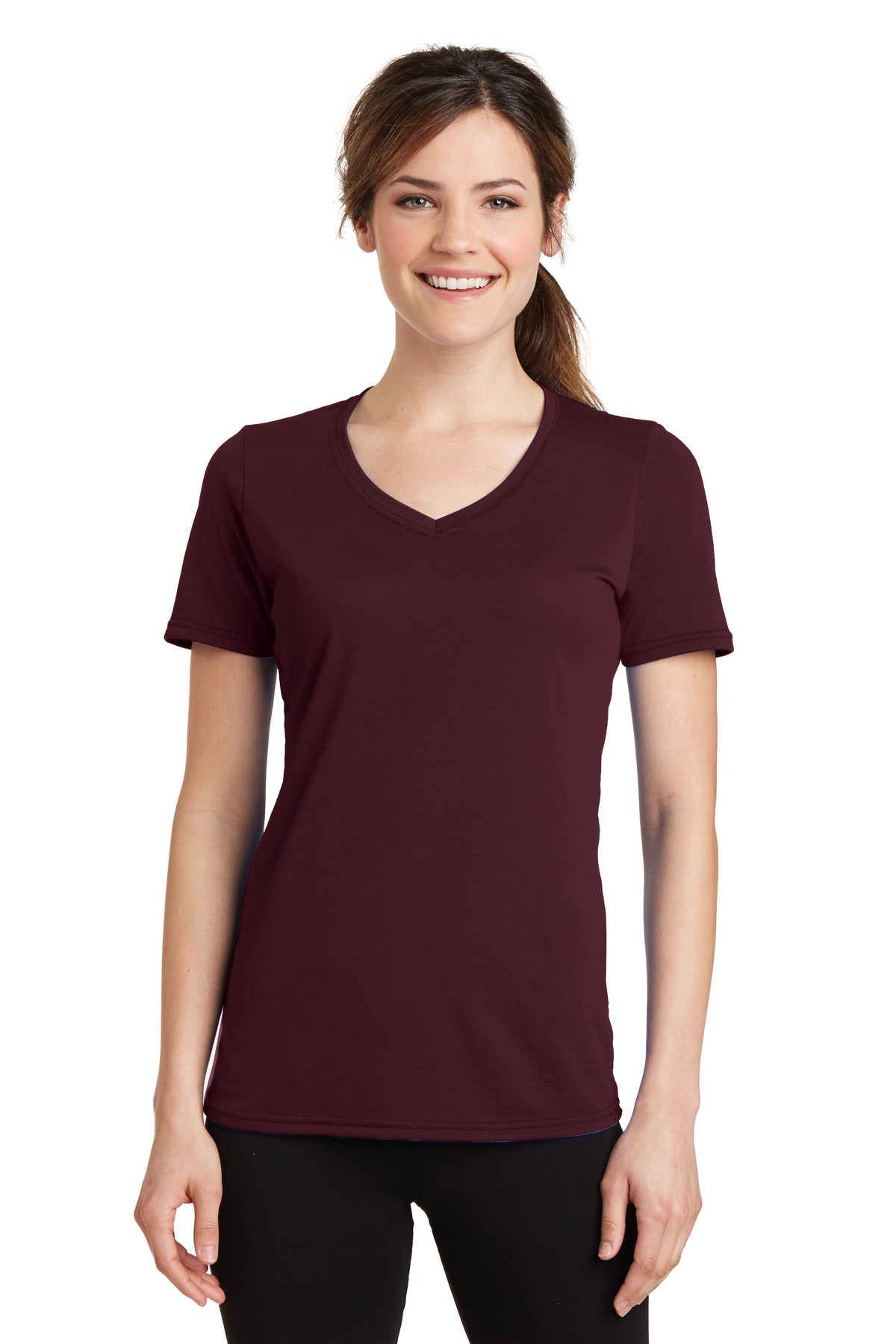 Port &amp; Company® Women&#39;s Performance Blend V-Neck Tee. LPC381V