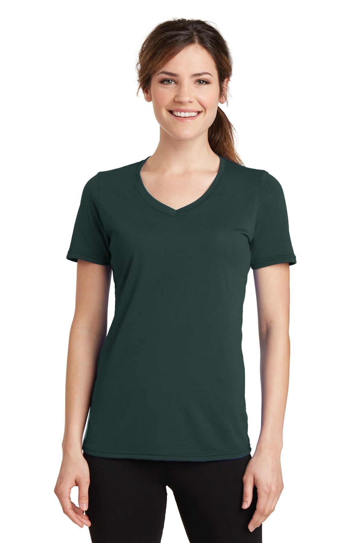 Port &amp; Company® Women&#39;s Performance Blend V-Neck Tee. LPC381V