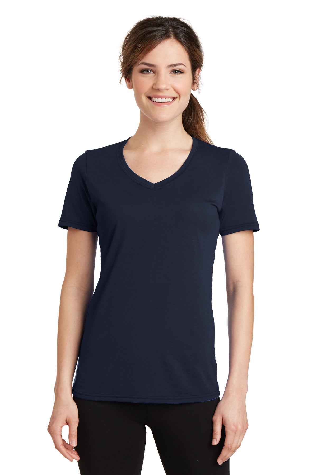 Port &amp; Company® Women&#39;s Performance Blend V-Neck Tee. LPC381V