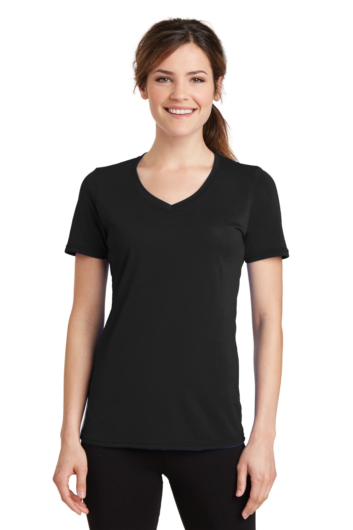 Port &amp; Company® Women&#39;s Performance Blend V-Neck Tee. LPC381V