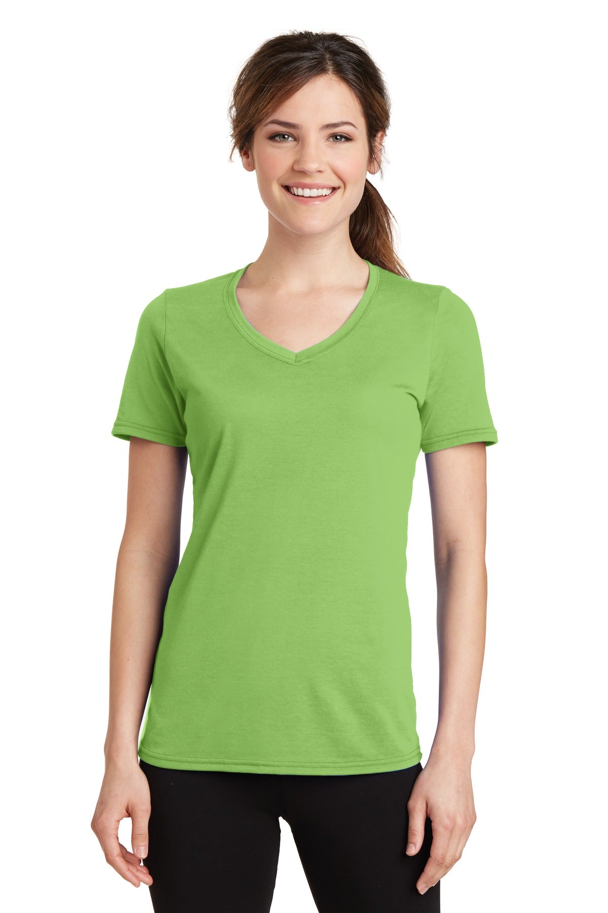 Port &amp; Company® Women&#39;s Performance Blend V-Neck Tee. LPC381V