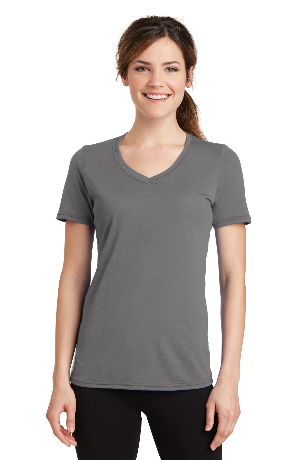 Port &amp; Company® Women&#39;s Performance Blend V-Neck Tee. LPC381V