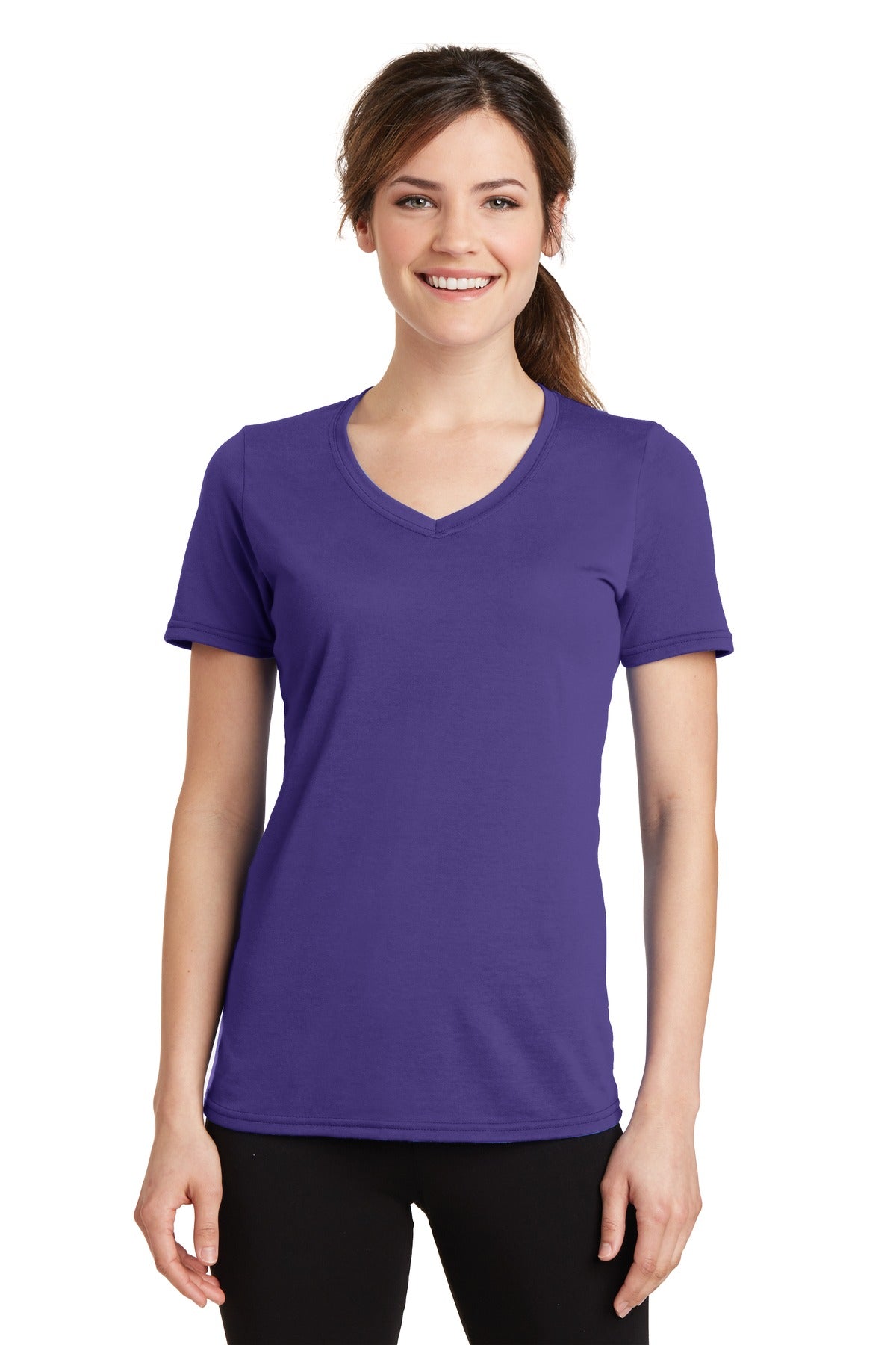 Port &amp; Company® Women&#39;s Performance Blend V-Neck Tee. LPC381V