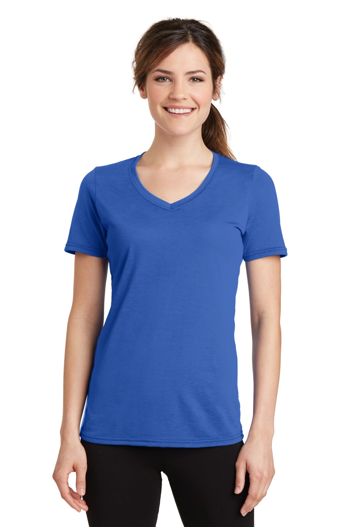 Port &amp; Company® Women&#39;s Performance Blend V-Neck Tee. LPC381V