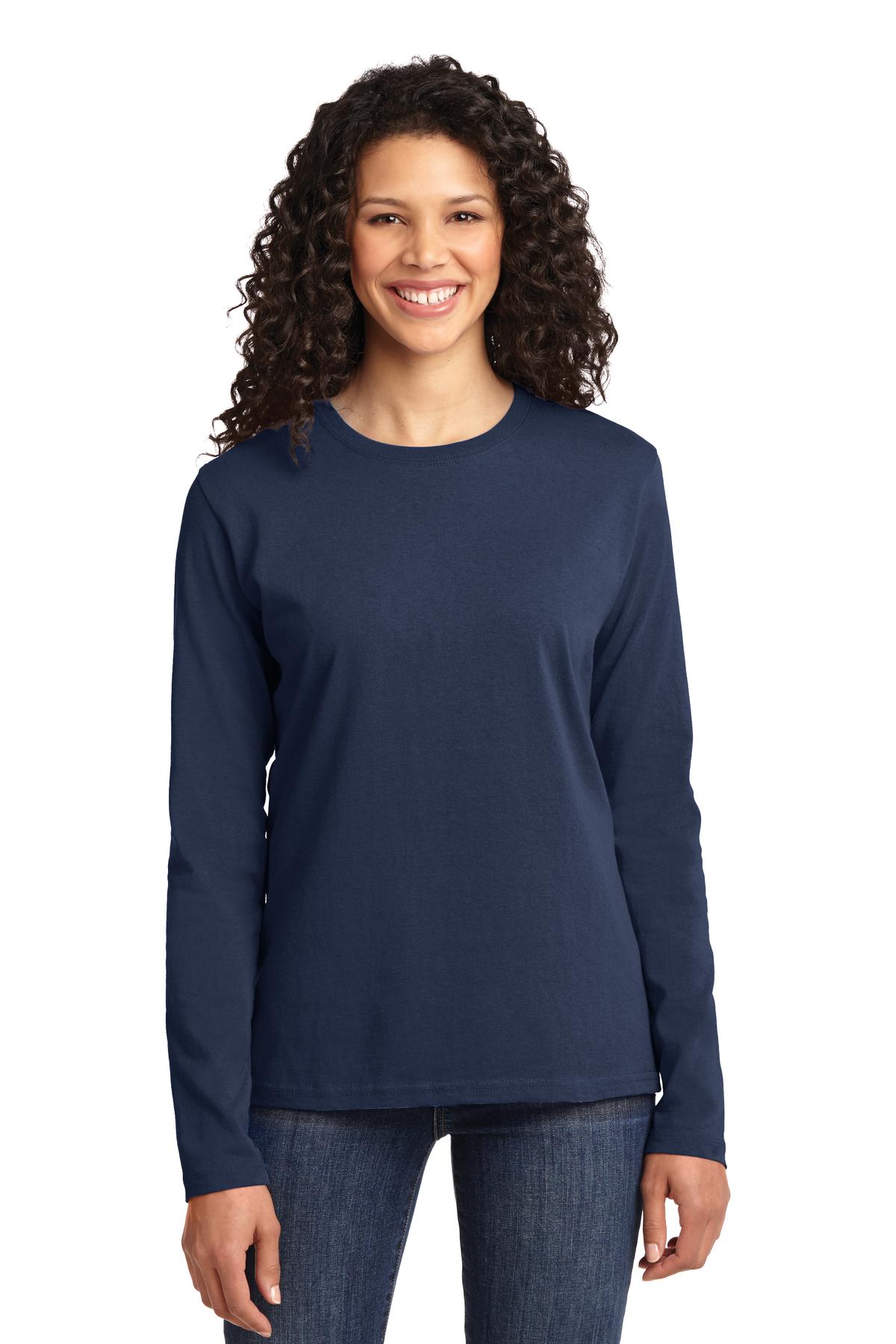 Port &amp; Company® Women&#39;s Long Sleeve Core Cotton Tee. LPC54LS
