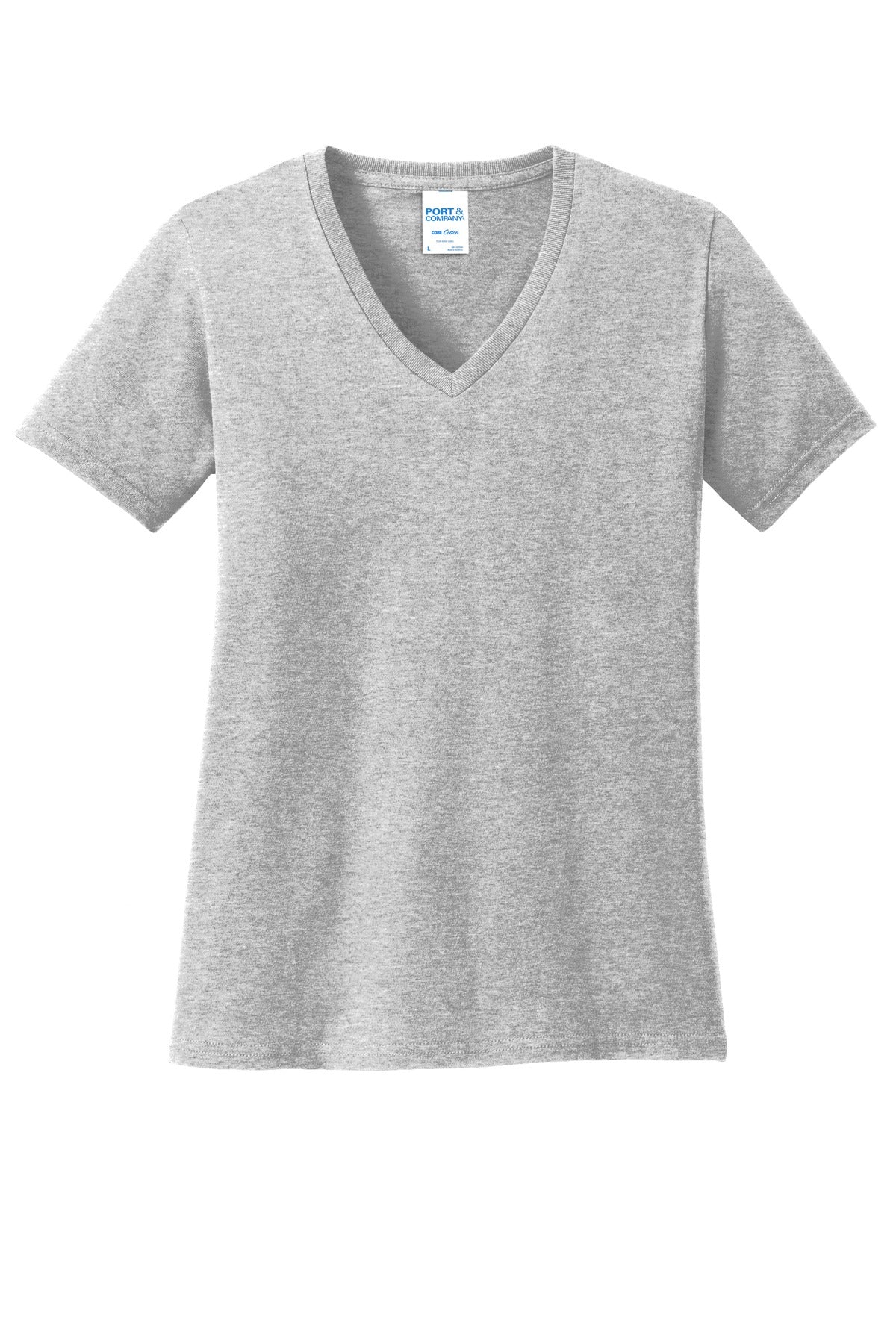 Port &amp; Company® Women&#39;s Core Cotton V-Neck Tee. LPC54V