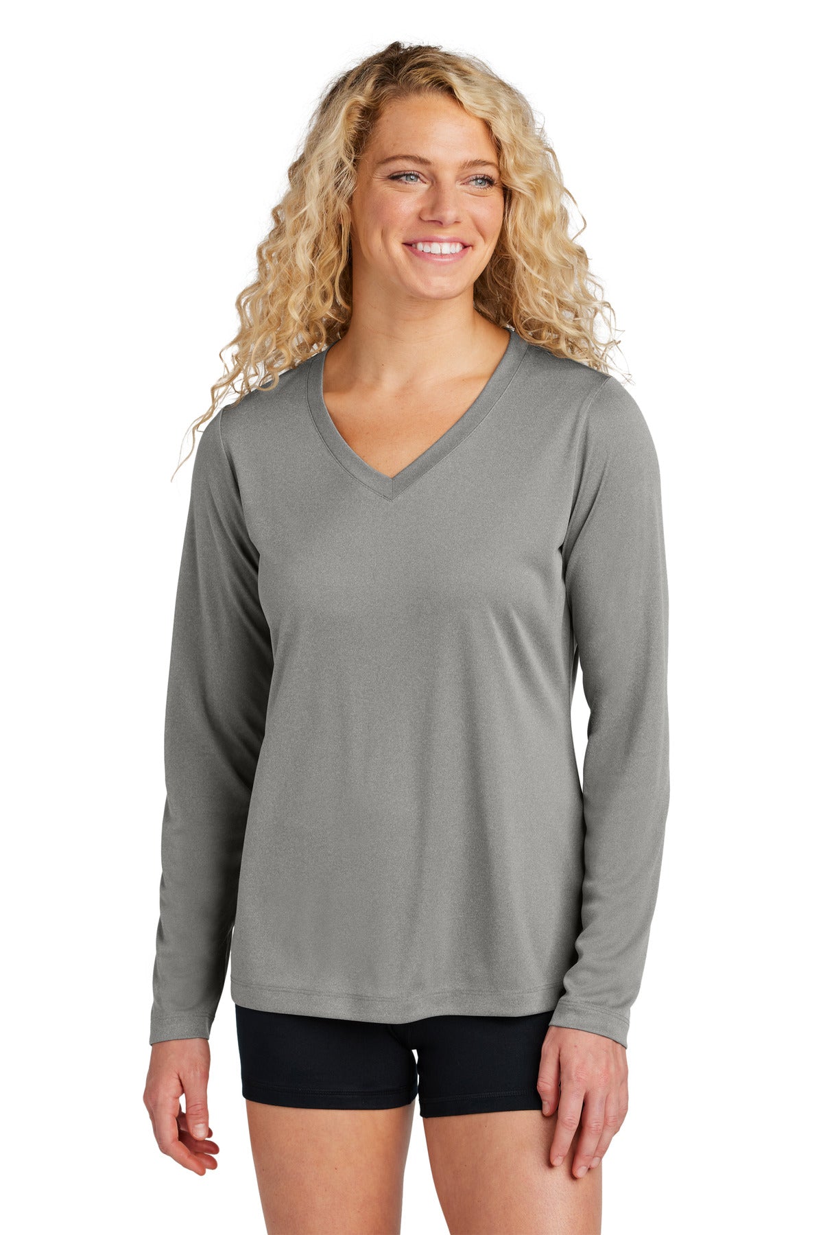 Sport-Tek® Women&#39;s Long Sleeve PosiCharge® Competitor® V-Neck Tee. LST353LS