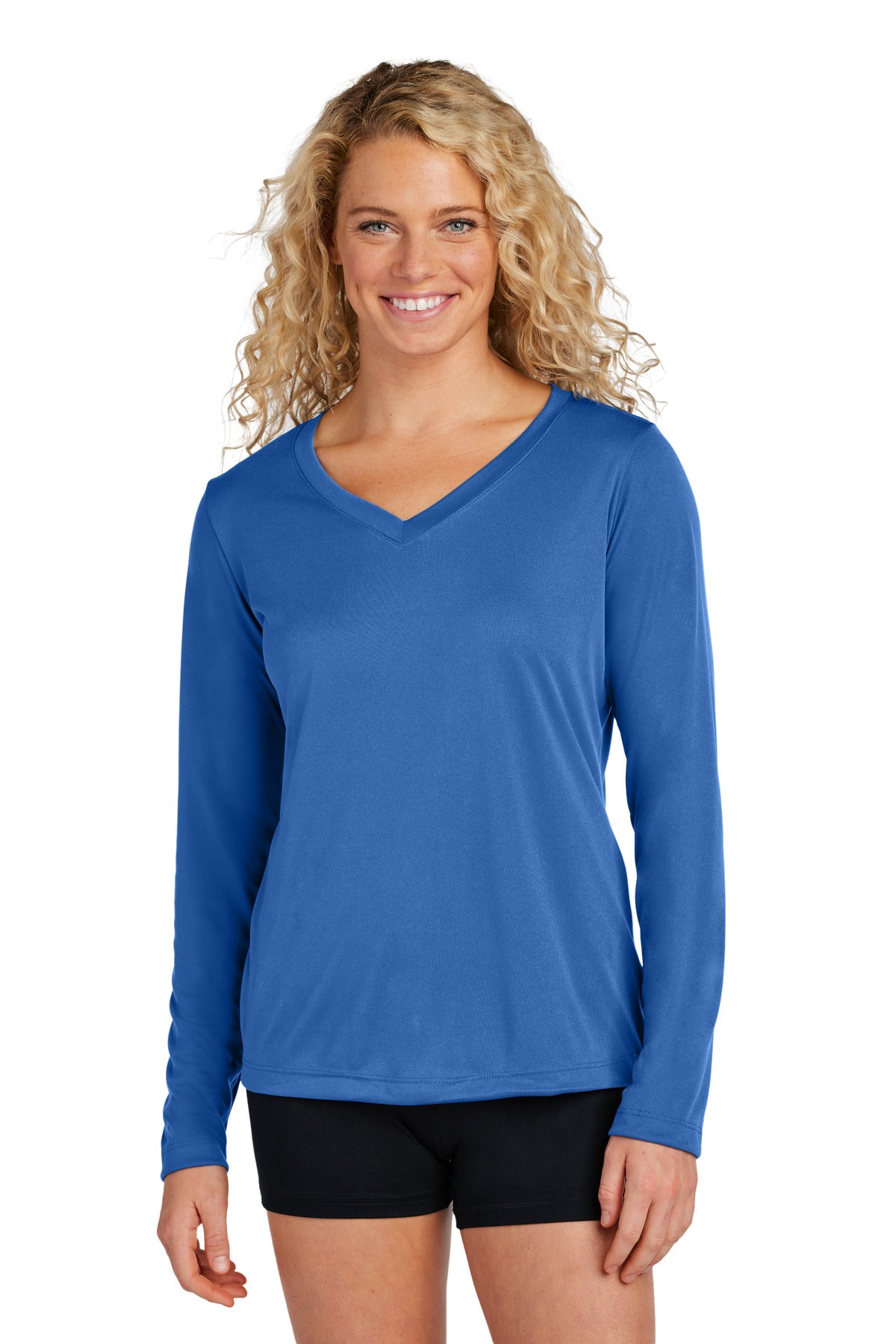 Sport-Tek® Women&#39;s Long Sleeve PosiCharge® Competitor® V-Neck Tee. LST353LS