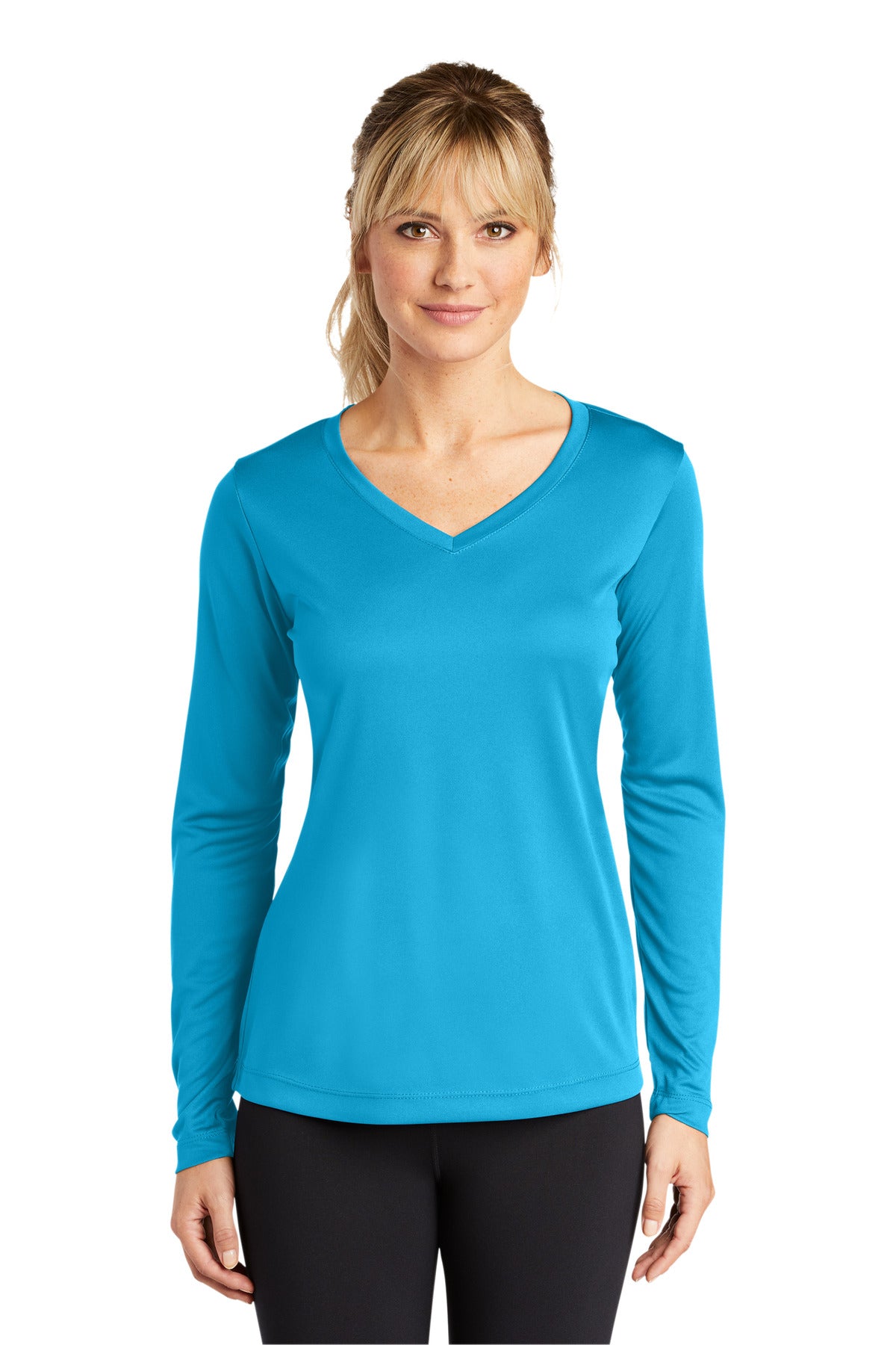 Sport-Tek® Women&#39;s Long Sleeve PosiCharge® Competitor® V-Neck Tee. LST353LS