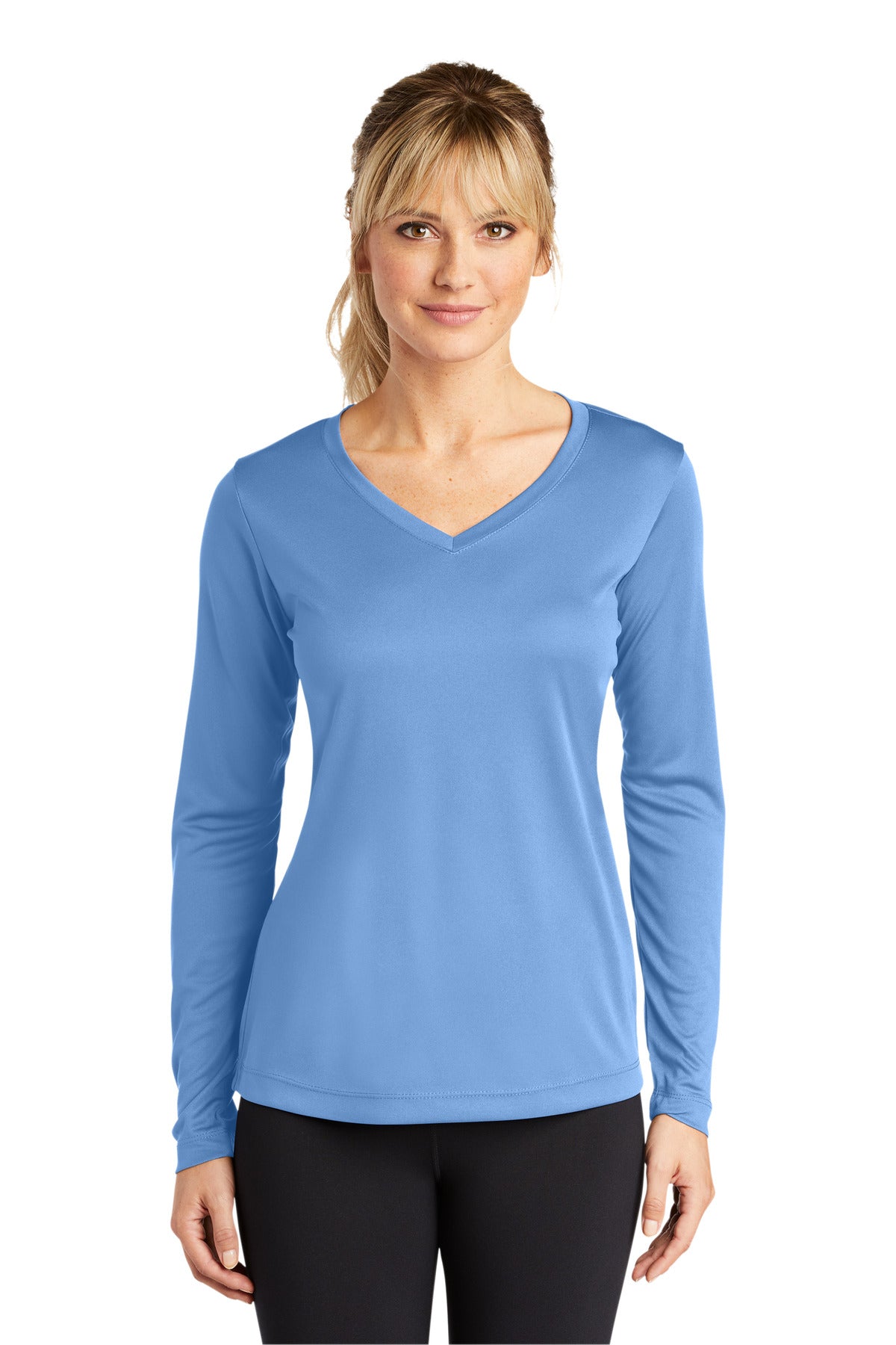 Sport-Tek® Women&#39;s Long Sleeve PosiCharge® Competitor® V-Neck Tee. LST353LS