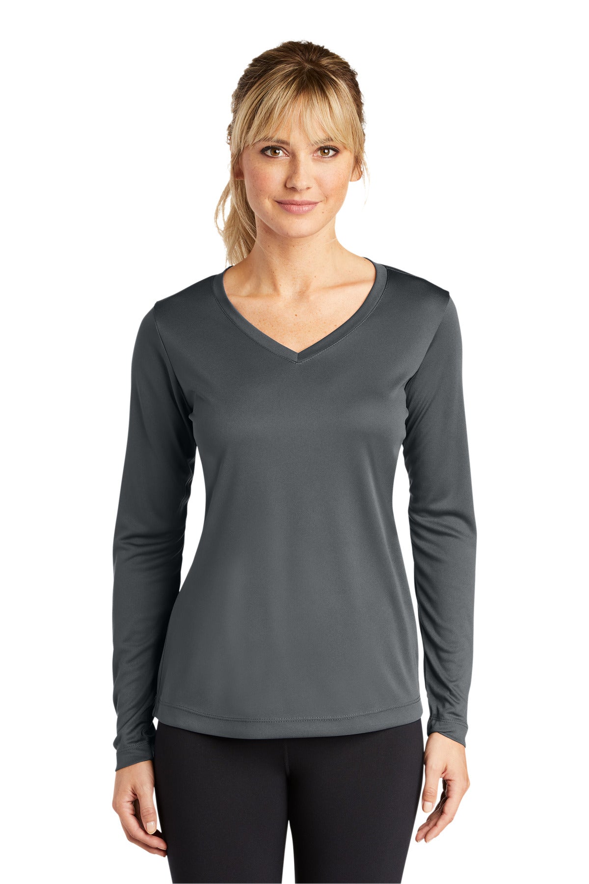Sport-Tek® Women&#39;s Long Sleeve PosiCharge® Competitor® V-Neck Tee. LST353LS