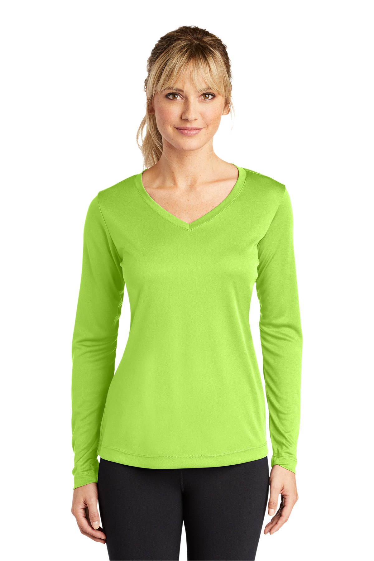 Sport-Tek® Women&#39;s Long Sleeve PosiCharge® Competitor® V-Neck Tee. LST353LS