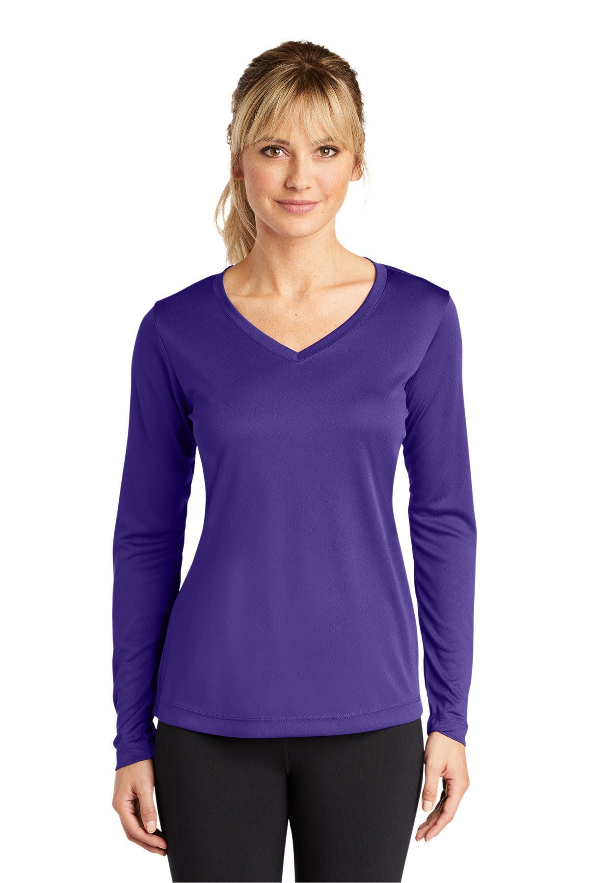 Sport-Tek® Women&#39;s Long Sleeve PosiCharge® Competitor® V-Neck Tee. LST353LS