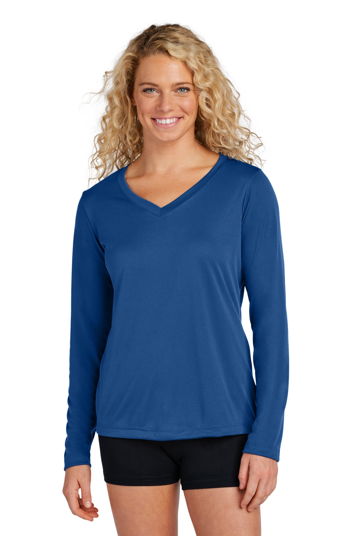 Sport-Tek® Women&#39;s Long Sleeve PosiCharge® Competitor® V-Neck Tee. LST353LS
