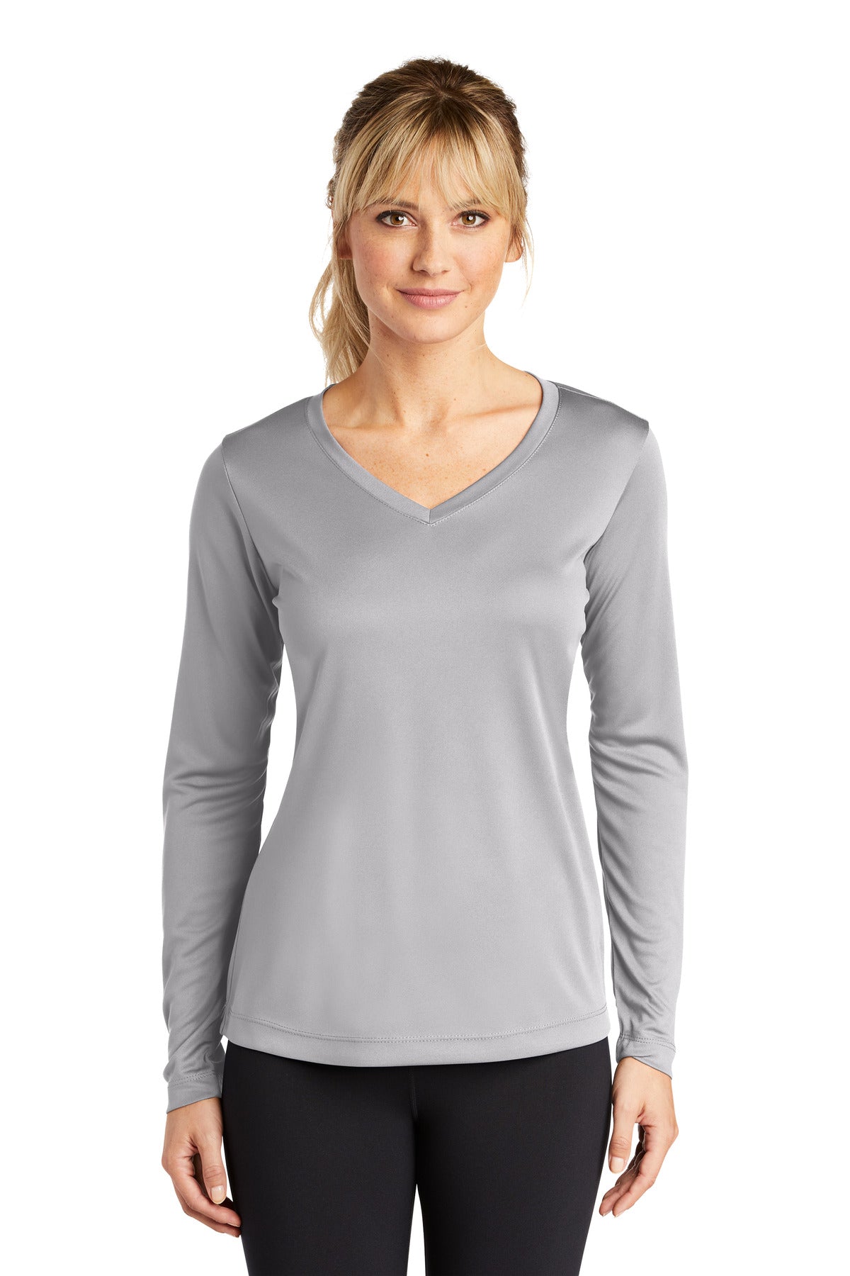 Sport-Tek® Women&#39;s Long Sleeve PosiCharge® Competitor® V-Neck Tee. LST353LS