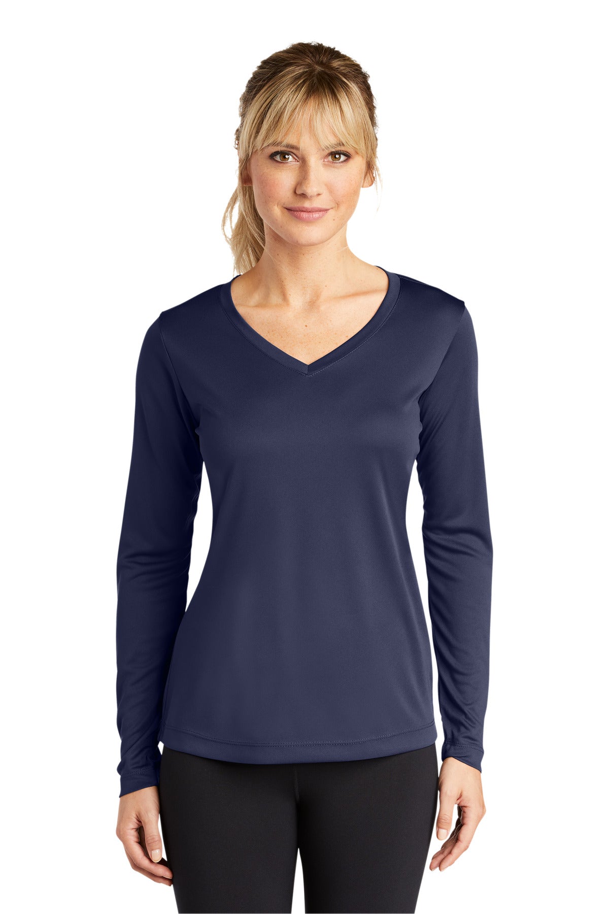 Sport-Tek® Women&#39;s Long Sleeve PosiCharge® Competitor® V-Neck Tee. LST353LS