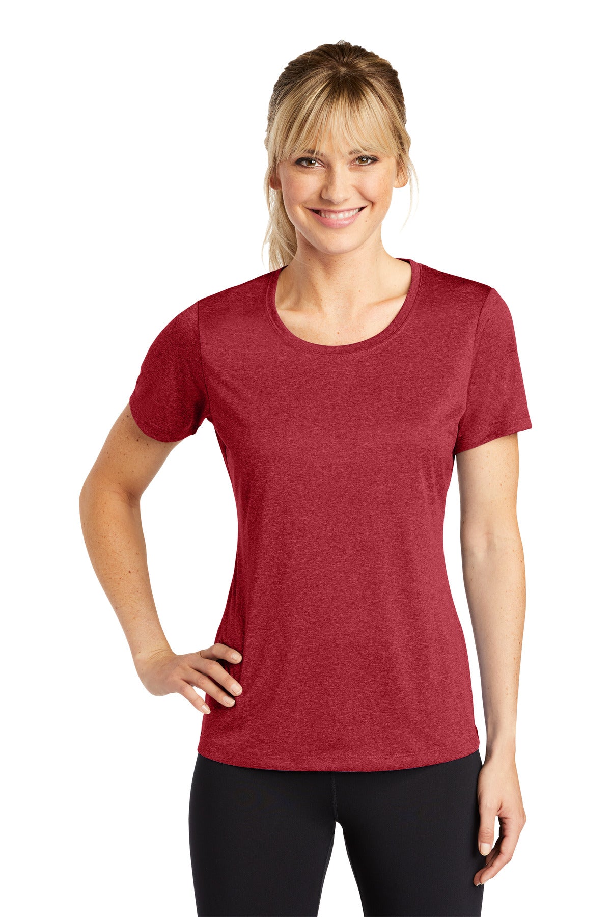Sport-Tek® Women&#39;s Heather Contender® Scoop Neck Tee. LST360