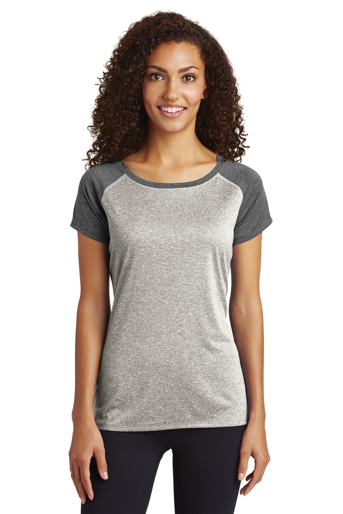 Sport-Tek ® Women&#39;s Heather-On-Heather Contender ® Scoop Neck Tee. LST362