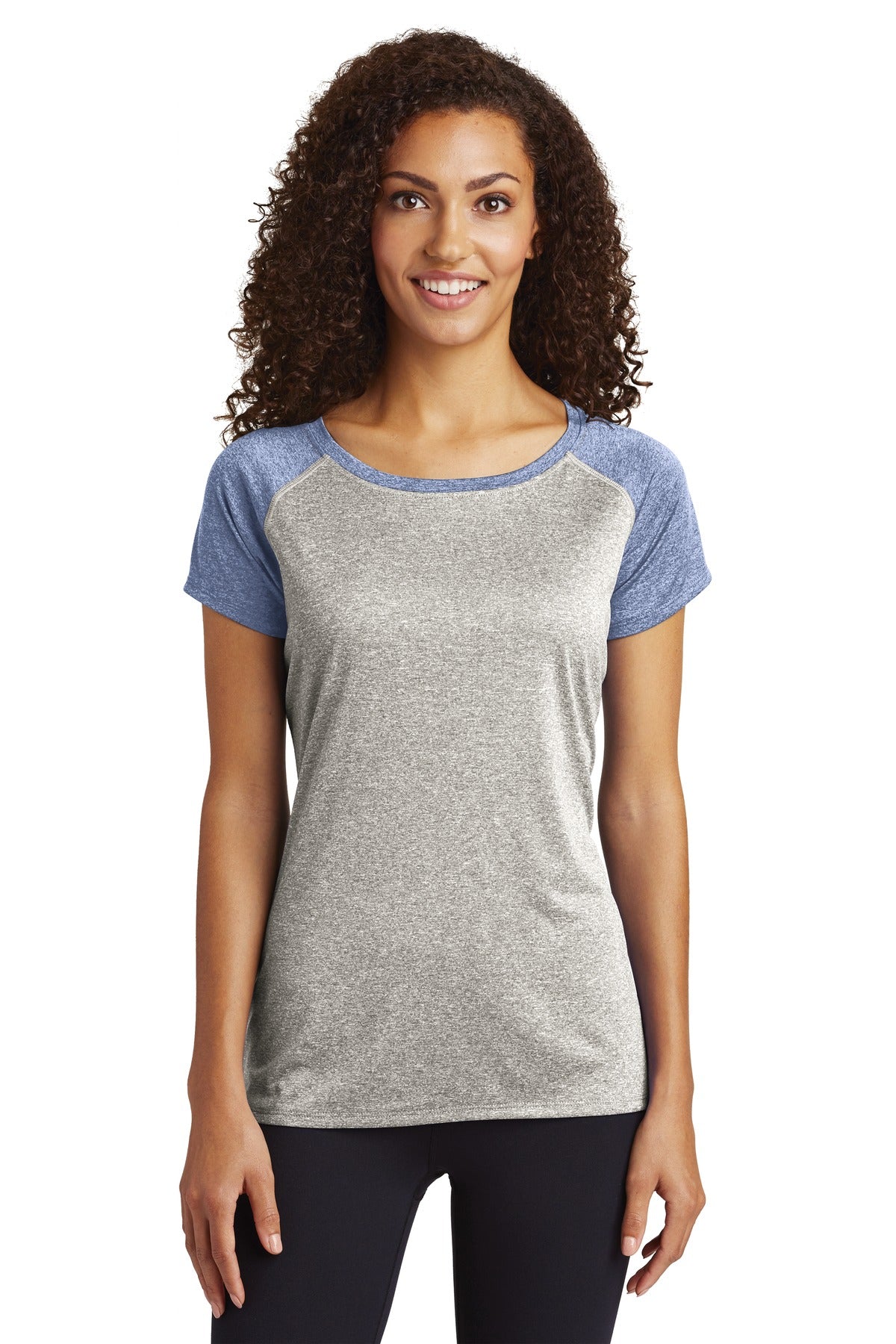 Sport-Tek ® Women&#39;s Heather-On-Heather Contender ® Scoop Neck Tee. LST362