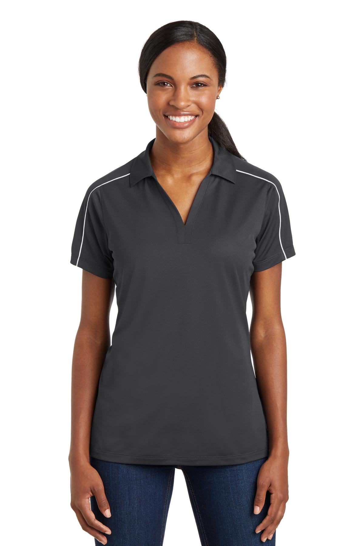 Sport-Tek® Women&#39;s Micropique Sport-Wick® Piped Polo. LST653