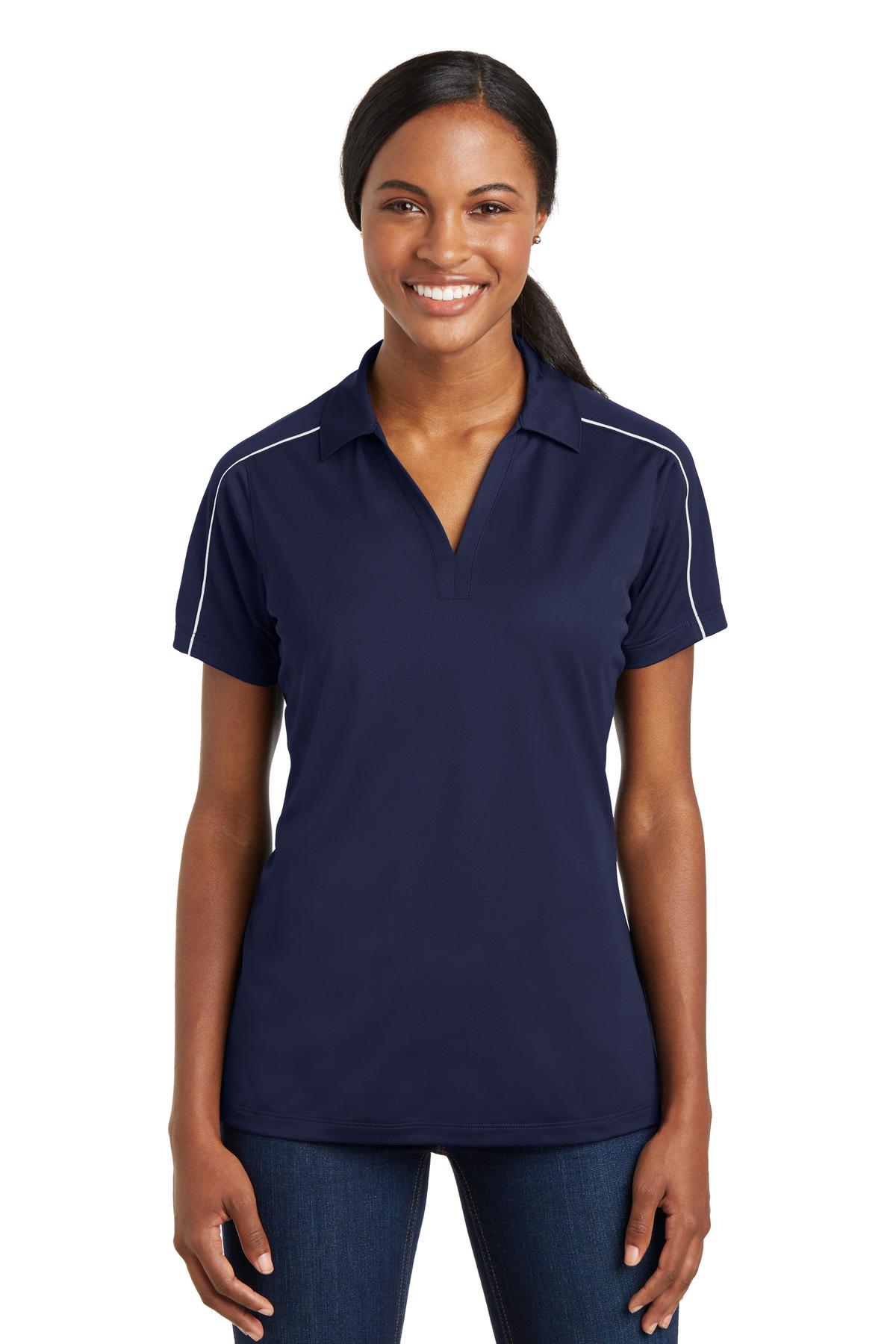 Sport-Tek® Women&#39;s Micropique Sport-Wick® Piped Polo. LST653