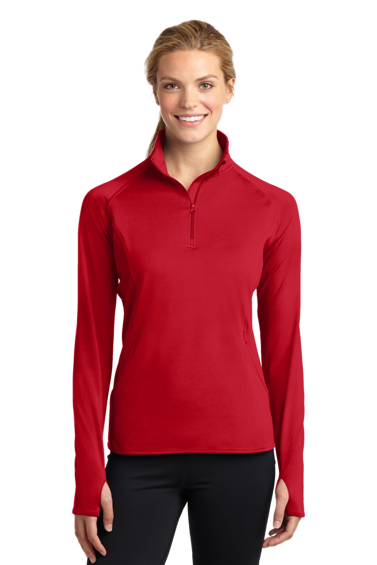 Sport-Tek® Women&#39;s Sport-Wick® Stretch 1/4-Zip Pullover. LST850