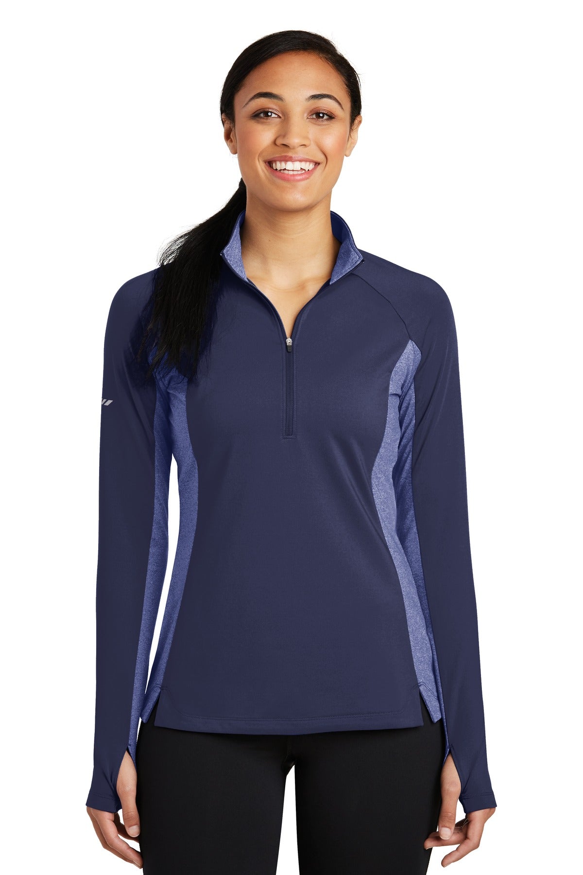 Sport-Tek® Women&#39;s Sport-Wick® Stretch Contrast 1/4-Zip Pullover. LST854