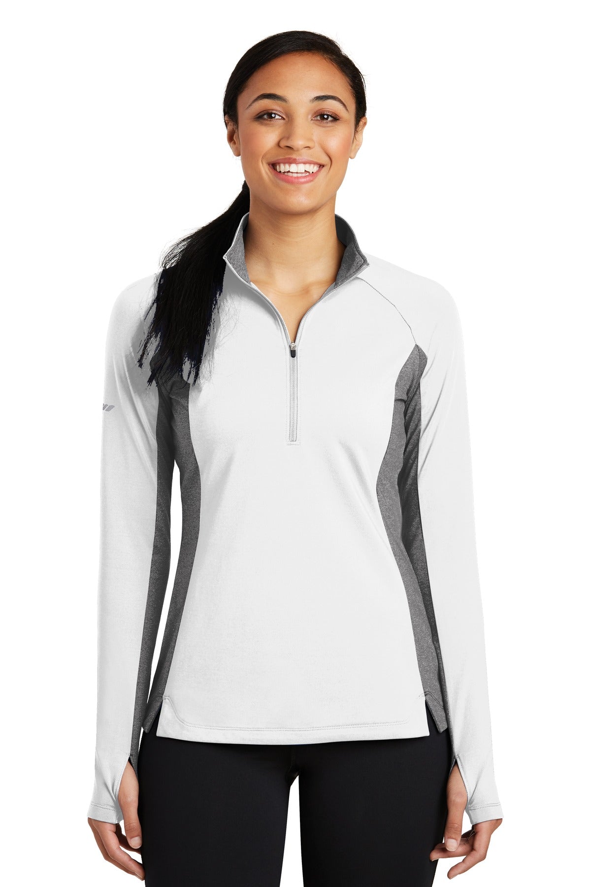 Sport-Tek® Women&#39;s Sport-Wick® Stretch Contrast 1/4-Zip Pullover. LST854