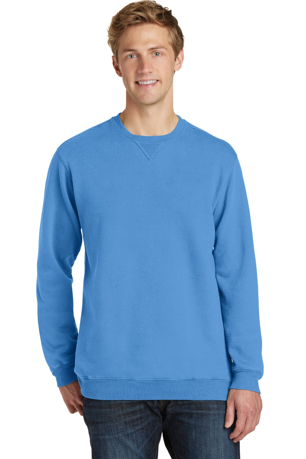 Port &amp; Company® Beach Wash® Garment-Dyed Crewneck Sweatshirt PC098