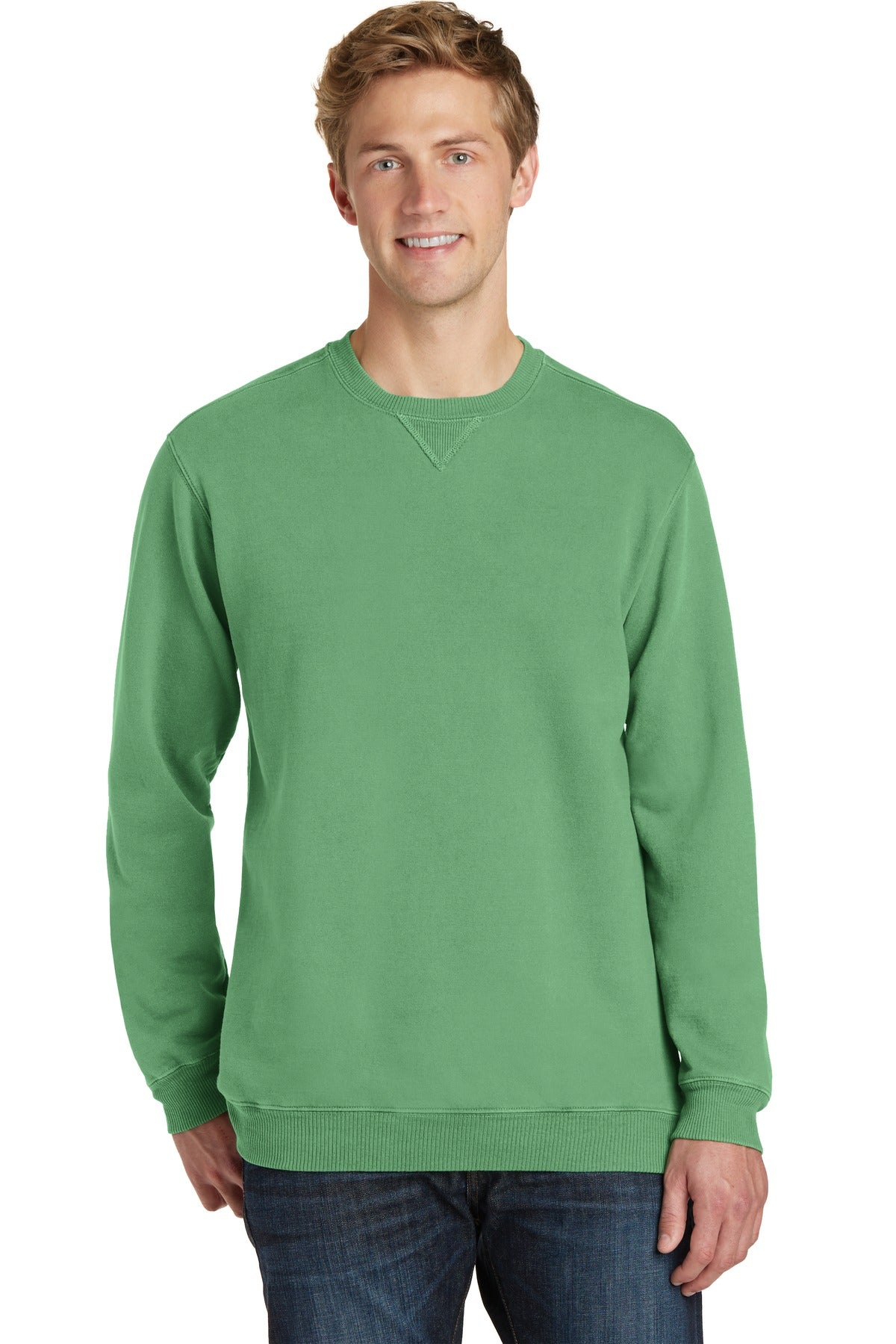Port &amp; Company® Beach Wash® Garment-Dyed Crewneck Sweatshirt PC098