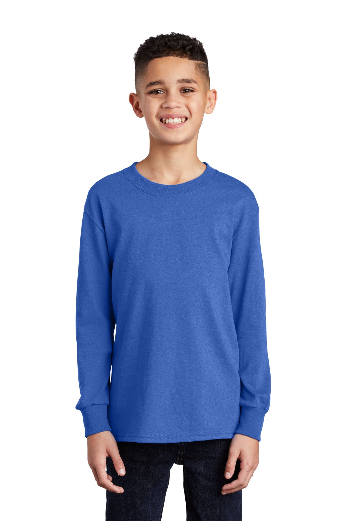 Port &amp; Company® Youth Long Sleeve Core Cotton Tee. PC54YLS